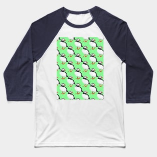 Puffin pattern on green Baseball T-Shirt